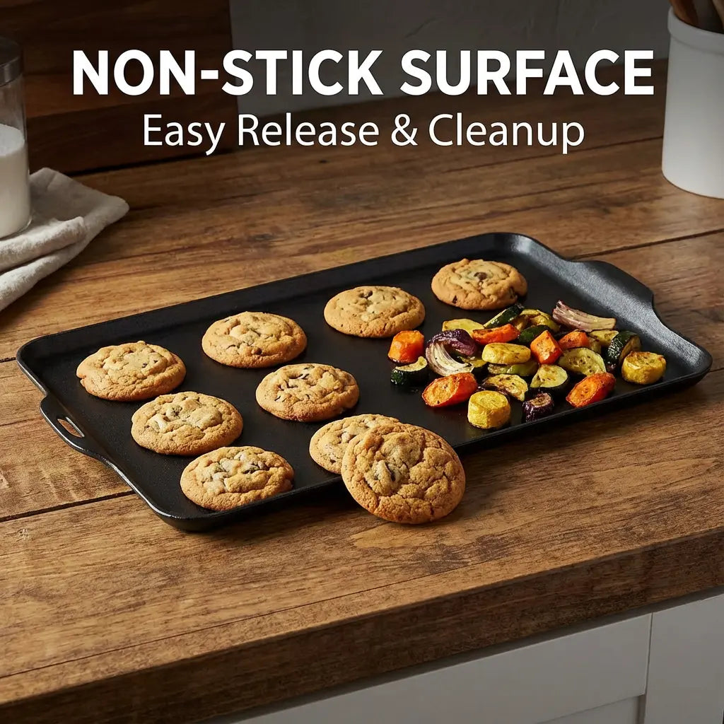Non-Stick Ceramic Baking Pan Dishwasher Safe – Teflon-Free Oven Tray for Bacon, Chicken, Steak, Bread & Family Meals