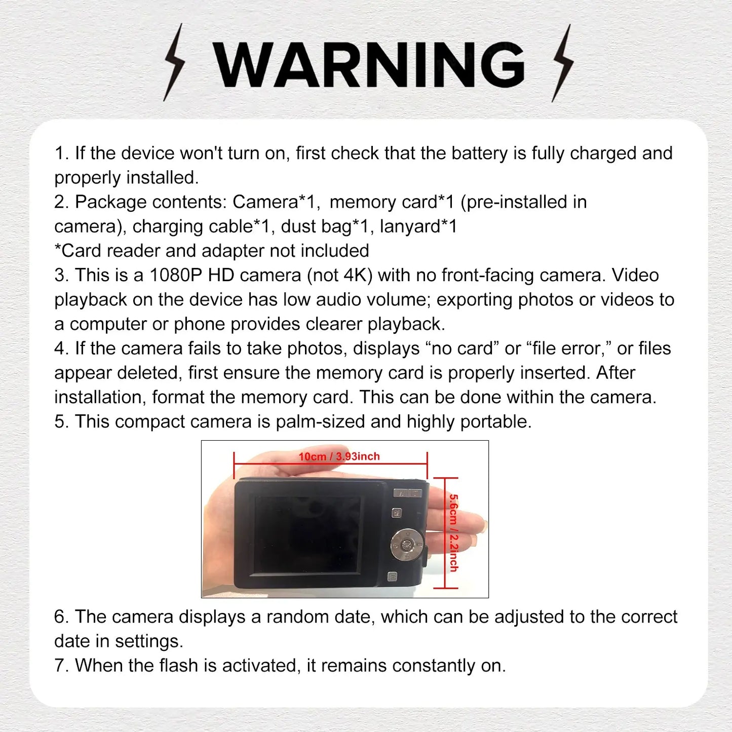 FHD 1080P Digital Camera with 16X Zoom & SD Card – Portable Point and Shoot Mini Camera for Kids, Teens & Beginners
