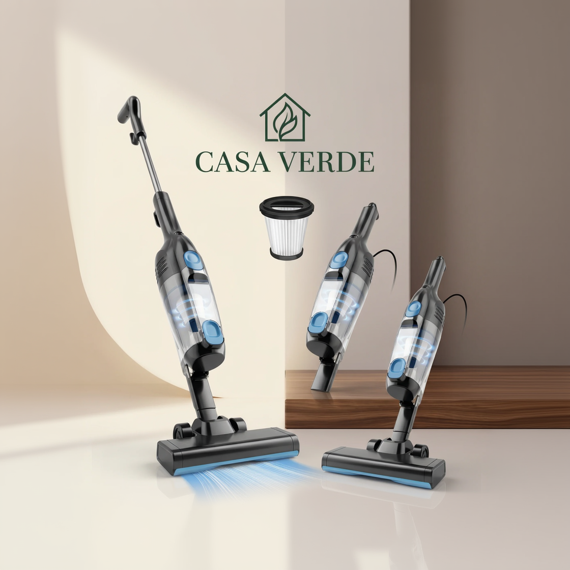 Stick Vacuum Cleaner – 600W, 15kPa, Lightweight & Bagless