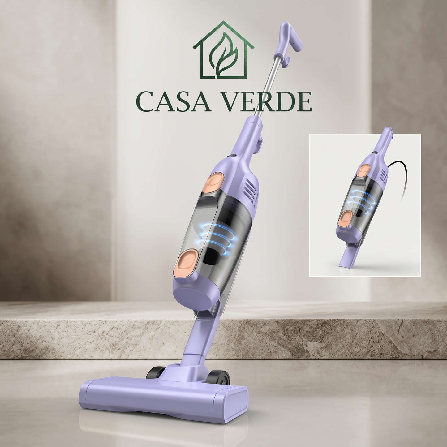 Stick Vacuum Cleaner – 600W, 15kPa, Lightweight & Bagless