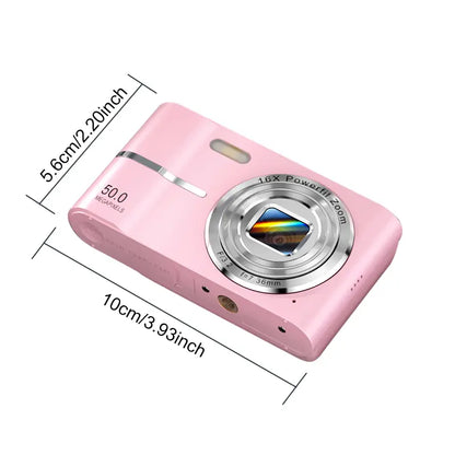 FHD 1080P Digital Camera with 16X Zoom & SD Card – Portable Point and Shoot Mini Camera for Kids, Teens & Beginners